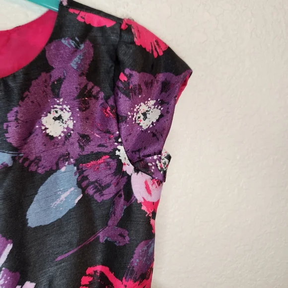 Gymboree Dressed Up Girl’s Black Pink Purple Florals Dress Size 8 sundress - Picture 7 of 15